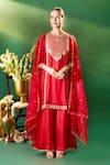 Buy Samyukta Singhania Red , , Shantoon, Embroidery, Zari, Kurta Sharara Set at Aza Fashions Buy_Samyukta Singhania_Red , , Shantoon, Embroidery, Zari, Kurta Sharara Set _at_Aza_Fashions