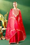 Shop Samyukta Singhania Red , , Shantoon, Embroidery, Zari, Kurta Sharara Set Shop_Samyukta Singhania_Red , , Shantoon, Embroidery, Zari, Kurta Sharara Set