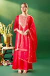 Samyukta Singhania Red , , Shantoon, Embroidery, Zari, Kurta Sharara Set Online Samyukta Singhania_Red , , Shantoon, Embroidery, Zari, Kurta Sharara Set _Online