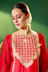 Samyukta Singhania Red , , Shantoon, Embroidery, Zari, Kurta Sharara Set Samyukta Singhania_Red , , Shantoon, Embroidery, Zari, Kurta Sharara Set
