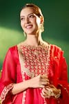 Samyukta Singhania Red , , Shantoon, Embroidery, Zari, Kurta Sharara Set Samyukta Singhania_Red , , Shantoon, Embroidery, Zari, Kurta Sharara Set