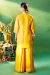 Shop Samyukta Singhania Mustard Silk, Shantoon, Chiffon Embroidery Round Neck, Split Kurta Sharara Set at Aza Fashions Shop_Samyukta Singhania_Mustard Silk, Shantoon, Chiffon Embroidery Round Neck, Split Kurta Sharara Set _at_Aza_Fashions
