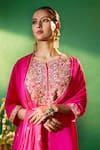 Buy Samyukta Singhania Fuchsia Silk, Shantoon, Chiffon Embroidery, Gota Patti, Yoke Kurta Sharara Set Buy_Samyukta Singhania_Fuchsia Silk, Shantoon, Chiffon Embroidery, Gota Patti, Yoke Kurta Sharara Set
