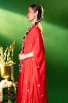 Samyukta Singhania Red Silk, Shantoon, Chiffon Embroidery, Sequins Round Neck Kurta Set Samyukta Singhania_Red Silk, Shantoon, Chiffon Embroidery, Sequins Round Neck Kurta Set