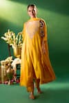 Buy Samyukta Singhania Mustard Silk, Shantoon, Chiffon Embroidery, Beads, Sequins Round Yoke Kurta Set at Aza Fashions Buy_Samyukta Singhania_Mustard Silk, Shantoon, Chiffon Embroidery, Beads, Sequins Round Yoke Kurta Set _at_Aza_Fashions