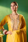 Buy Samyukta Singhania Mustard Silk, Shantoon, Chiffon Embroidery, Sequins, Metallic Kurta Sharara Set Buy_Samyukta Singhania_Mustard Silk, Shantoon, Chiffon Embroidery, Sequins, Metallic Kurta Sharara Set