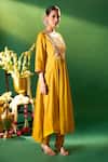 Shop Samyukta Singhania Mustard Chanderi, Shantoon Embroidery Round Neck Anarkali Set Online at Aza Fashions Shop_Samyukta Singhania_Mustard Chanderi, Shantoon Embroidery Round Neck Anarkali Set _Online_at_Aza_Fashions