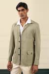 Buy Gargee Designers Green Cotton, Suiting Flap Pocket Detail Shacket at Aza Fashions Buy_Gargee Designers_Green Cotton, Suiting Flap Pocket Detail Shacket _at_Aza_Fashions