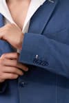 Buy Gargee Designers Blue Linen Single Breasted Blazer Online at Aza Fashions Buy_Gargee Designers_Blue Linen Single Breasted Blazer _Online_at_Aza_Fashions