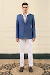 Buy Gargee Designers Blue Linen Single Breasted Blazer Buy_Gargee Designers_Blue Linen Single Breasted Blazer