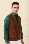 Buy Gargee Designers Brown Corduroy, Cotton Button-front Vest Jacket Online at Aza Fashions Buy_Gargee Designers_Brown Corduroy, Cotton Button-front Vest Jacket _Online_at_Aza_Fashions