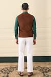 Gargee Designers Brown Corduroy, Cotton Button-front Vest Jacket Online at Aza Fashions Gargee Designers_Brown Corduroy, Cotton Button-front Vest Jacket _Online_at_Aza_Fashions