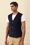 Buy Gargee Designers Navy Corduroy Cotton Vest Jacket at Aza Fashions Buy_Gargee Designers_Navy Corduroy Cotton Vest Jacket _at_Aza_Fashions