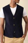 Buy Gargee Designers Navy Corduroy Cotton Vest Jacket Online at Aza Fashions Buy_Gargee Designers_Navy Corduroy Cotton Vest Jacket _Online_at_Aza_Fashions