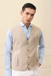 Buy Gargee Designers Beige Cotton, Suiting Flap Pocket Detail Vest Jacket at Aza Fashions Buy_Gargee Designers_Beige Cotton, Suiting Flap Pocket Detail Vest Jacket _at_Aza_Fashions