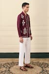 Buy Gargee Designers Maroon Cotton Embroidery Floral And Geometric Shirt Online at Aza Fashions Buy_Gargee Designers_Maroon Cotton Embroidery Floral And Geometric Shirt _Online_at_Aza_Fashions
