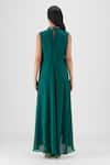 Shop Amit Aggarwal Emerald Green Chiffon, Polyester Beads, Metallic Thread Beaded Panelled Dress at Aza Fashions Shop_Amit Aggarwal_Emerald Green Chiffon, Polyester Beads, Metallic Thread Beaded Panelled Dress _at_Aza_Fashions