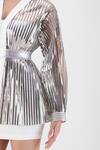 Buy_Amit Aggarwal_Silver V-neck Metallic Structured Cape Set _Online_at_Aza_Fashions