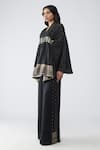 Buy_Amit Aggarwal_Black Satin, Chiffon, Brocade, Polyester, Silk Banarasi Kaftan And Pant Set _Online_at_Aza_Fashions