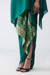 Shop_Amit Aggarwal_Emerald Green Chiffon, Polyester, Silk Zari Banarasi One Cape And Skirt Set _Online_at_Aza_Fashions