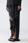 Buy_Amit Aggarwal_Black Cotton Satin, Chiffon, Brocade Sequins, Metallic Shirt With Banarasi Skirt _Online_at_Aza_Fashions