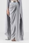 Buy Amit Aggarwal Gray Chiffon, Polyester Boat Neck Metallic Fluid Cape And Skirt Set Online at Aza Fashions Buy_Amit Aggarwal_Gray Chiffon, Polyester Boat Neck Metallic Fluid Cape And Skirt Set _Online_at_Aza_Fashions