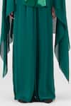 Buy Amit Aggarwal Emerald Green Chiffon V-neck Metallic Structured Cape And Pant Set Online at Aza Fashions Buy_Amit Aggarwal_Emerald Green Chiffon V-neck Metallic Structured Cape And Pant Set _Online_at_Aza_Fashions