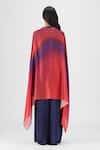 Shop_Amit Aggarwal_Red V-neck Metallic Watercolor Structured Cape _at_Aza_Fashions