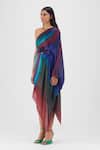Buy Amit Aggarwal Multi Color Chiffon, Polyester One Shoulder Metallic Watercolor Dress Online at Aza Fashions Buy_Amit Aggarwal_Multi Color Chiffon, Polyester One Shoulder Metallic Watercolor Dress _Online_at_Aza_Fashions