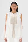 Buy Amit Aggarwal Off White Organza, Polyester Metallic Thread, Embroidery Round Structured Top at Aza Fashions Buy_Amit Aggarwal_Off White Organza, Polyester Metallic Thread, Embroidery Round Structured Top _at_Aza_Fashions