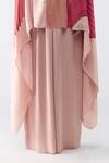 Buy_Amit Aggarwal_Blush Chiffon V-neck Fish Fin Cape And Pant Set _Online_at_Aza_Fashions