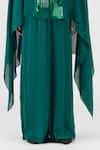 Buy_Amit Aggarwal_Emerald Green V-neck Metallic Structured Cape _Online_at_Aza_Fashions