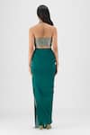 Shop Amit Aggarwal Green Chiffon, Polyester Metallic Thread Halter Neck, Woven Bustier And Skirt Set at Aza Fashions Shop_Amit Aggarwal_Green Chiffon, Polyester Metallic Thread Halter Neck, Woven Bustier And Skirt Set _at_Aza_Fashions