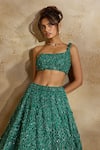 Buy Nitika Gujral Green Net, Satin Beads, Sequins, Crystals, Forest Embellished Lehenga Set Online at Aza Fashions Buy_Nitika Gujral_Green Net, Satin Beads, Sequins, Crystals, Forest Embellished Lehenga Set _Online_at_Aza_Fashions