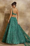 Nitika Gujral Green Net, Satin Beads, Sequins, Crystals, Forest Embellished Lehenga Set Online at Aza Fashions Nitika Gujral_Green Net, Satin Beads, Sequins, Crystals, Forest Embellished Lehenga Set _Online_at_Aza_Fashions