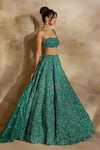 Buy Nitika Gujral Green Net, Satin Beads, Sequins, Crystals, Forest Embellished Lehenga Set Buy_Nitika Gujral_Green Net, Satin Beads, Sequins, Crystals, Forest Embellished Lehenga Set