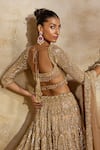 Buy Nitika Gujral Gold Net, Satin Beads, Sequins, Crystals, Embellished Champagne Lehenga Set Buy_Nitika Gujral_Gold Net, Satin Beads, Sequins, Crystals, Embellished Champagne Lehenga Set