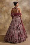 Nitika Gujral_Pink Satin, Net Sequins, Crystals Halter Neck Embellished Anarkali With Dupatta _Online_at_Aza_Fashions