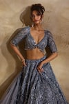 Buy Nitika Gujral Gray Net, Satin Embroidery, Beads, Crystals, Tonal Embellished Lehenga Set Online at Aza Fashions Buy_Nitika Gujral_Gray Net, Satin Embroidery, Beads, Crystals, Tonal Embellished Lehenga Set _Online_at_Aza_Fashions