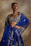 Buy Nitika Gujral Blue Taffeta, Shantoon, Organza Embroidery, Beads, Electric Work Lehenga Set Online at Aza Fashions Buy_Nitika Gujral_Blue Taffeta, Shantoon, Organza Embroidery, Beads, Electric Work Lehenga Set _Online_at_Aza_Fashions