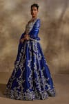 Shop Nitika Gujral Blue Taffeta, Shantoon, Organza Embroidery, Beads, Electric Work Lehenga Set Online at Aza Fashions Shop_Nitika Gujral_Blue Taffeta, Shantoon, Organza Embroidery, Beads, Electric Work Lehenga Set _Online_at_Aza_Fashions