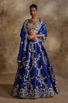 Buy Nitika Gujral Blue Taffeta, Shantoon, Organza Embroidery, Beads, Electric Work Lehenga Set at Aza Fashions Buy_Nitika Gujral_Blue Taffeta, Shantoon, Organza Embroidery, Beads, Electric Work Lehenga Set _at_Aza_Fashions