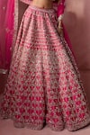 Buy Nitika Gujral Fuchsia Taffeta, Shantoon, Tulle Zari, Mirrors, Geometric Pattern Lehenga Set Buy_Nitika Gujral_Fuchsia Taffeta, Shantoon, Tulle Zari, Mirrors, Geometric Pattern Lehenga Set