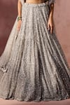 Shop Nitika Gujral Gray Net, Satin Beads, Sequins, Crystals, Embroidery Embellished Lehenga Set Shop_Nitika Gujral_Gray Net, Satin Beads, Sequins, Crystals, Embroidery Embellished Lehenga Set