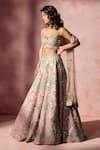 Shop Nitika Gujral Rose Gold Organza, Satin, Net Embroidery, Mirrors, Pink Ombre Lehenga Set Online at Aza Fashions Shop_Nitika Gujral_Rose Gold Organza, Satin, Net Embroidery, Mirrors, Pink Ombre Lehenga Set _Online_at_Aza_Fashions