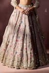 Buy Nitika Gujral Pink Organza Embroidery, Sequins, Mirrors, Tassels, Applique Dusty Lehenga Set Buy_Nitika Gujral_Pink Organza Embroidery, Sequins, Mirrors, Tassels, Applique Dusty Lehenga Set