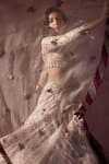 Shop Nitika Gujral Pink Organza Embroidery, Sequins, Mirrors, Tassels, Applique Dusty Lehenga Set Shop_Nitika Gujral_Pink Organza Embroidery, Sequins, Mirrors, Tassels, Applique Dusty Lehenga Set