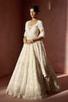 Buy Nitika Gujral Ivory Organza Beads, Sequins, Crystals, Embroidery Tonal Anarkali With Dupatta Online at Aza Fashions Buy_Nitika Gujral_Ivory Organza Beads, Sequins, Crystals, Embroidery Tonal Anarkali With Dupatta _Online_at_Aza_Fashions