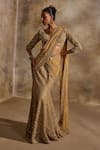 Buy Nitika Gujral Gold Net, Satin Beads, Sequins, Crystals, Pre-draped Lehenga Saree With Blouse Online at Aza Fashions Buy_Nitika Gujral_Gold Net, Satin Beads, Sequins, Crystals, Pre-draped Lehenga Saree With Blouse _Online_at_Aza_Fashions