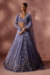 Buy Nitika Gujral Blue Net, Satin Sequins, Beads, Crystals, Tassels Dual Tone Pattern Lehenga Set at Aza Fashions Buy_Nitika Gujral_Blue Net, Satin Sequins, Beads, Crystals, Tassels Dual Tone Pattern Lehenga Set _at_Aza_Fashions